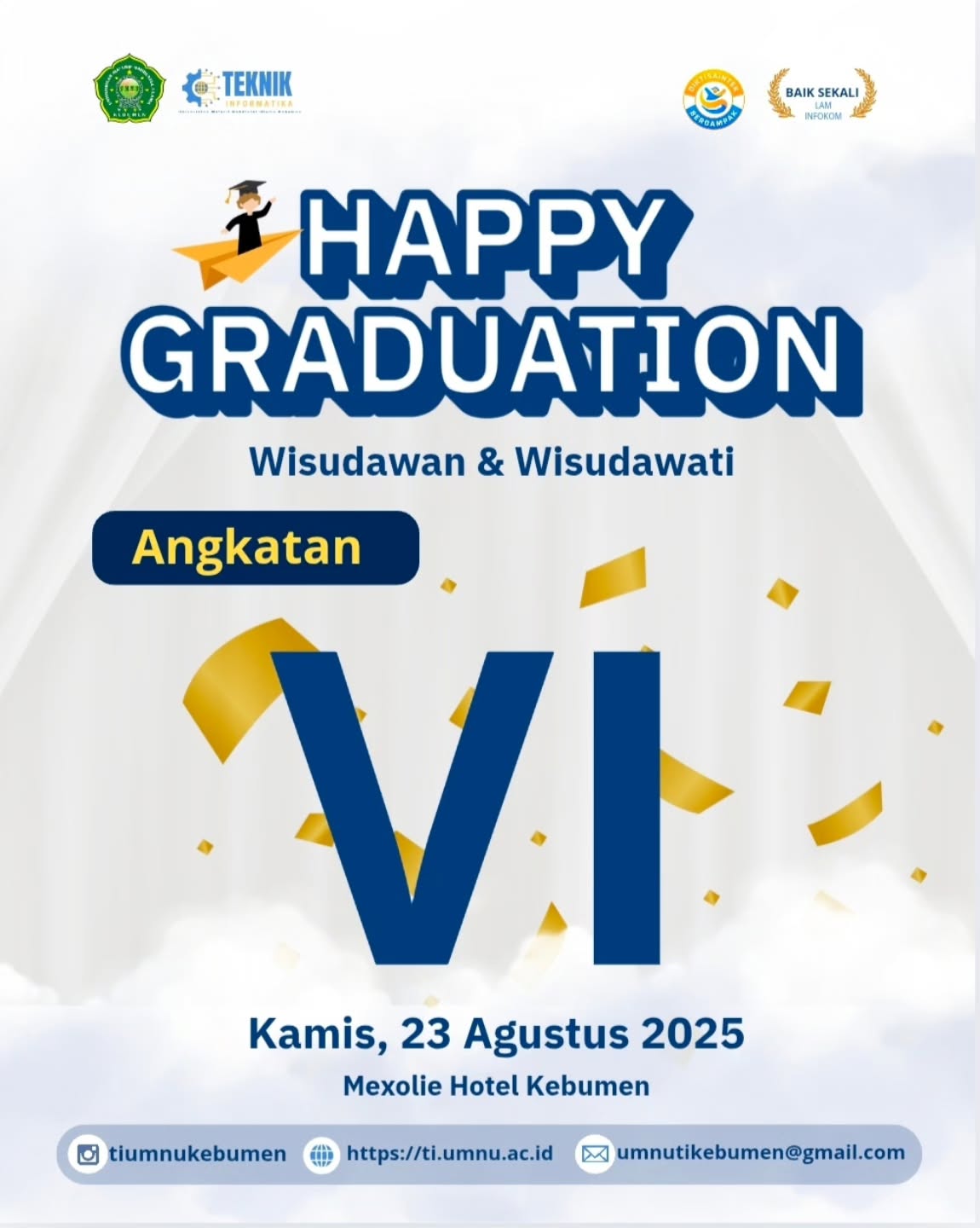 Babak Baru Dimulai, Wisudawan Angkatan VI Teknik Informatika UMNU Kebumen Siap Menatap Masa Depan